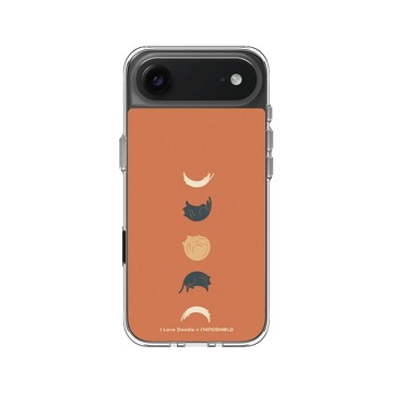 iPhone Air Clear Case（相機按鈕） 透明 - ilovedoodle (Lim Heng Swee) - Cat Landscape - Cat Phases Orange 貓咪月象-橘