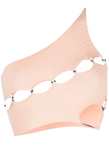 RUI - cut-out detail cropped top - women - Nylon/Spandex/Elastane - 2 - Neutrals