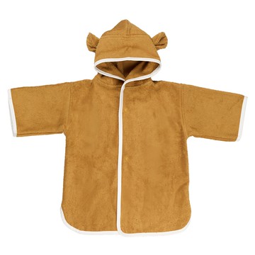 FABELAB造型連帽浴袍 竹纖維+有機棉 1歲-2歲  80~92cm  芥末黃