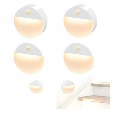 跨境無線智能LED人體感應小夜燈起夜床頭家用廁所走廊衣櫃小夜燈 鑫弘-數碼配件