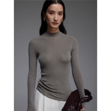 半高領針織衫打底衫女秋冬季高級感氣質修身大衣內搭百搭緊身上衣