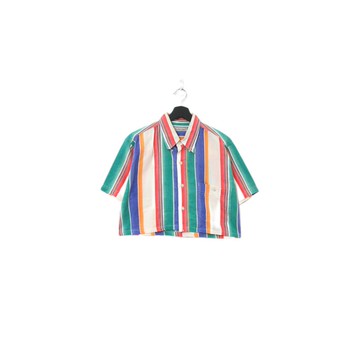 Back to Green-再製條紋短板襯衫 繽紛色彩 ds-01//vintage shirt