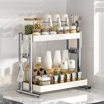 不銹鋼小廚房調料置物架筷子刀架臺面多功能家用鹽調味罐收納新款