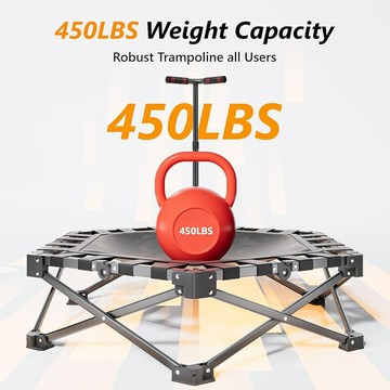 2025新款跨境大人兒童六邊形可折疊蹦床家用蹦床可調節帶扶手蹦床【DD010910】