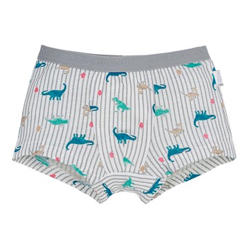 韓國 Ppippilong - 莫代爾親膚絲滑四角褲(男寶)-直紋恐龍-米X灰