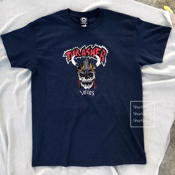 【Sharkhead】現貨 Thrasher Lotties Tee 短T 短袖 圓領 深藍 紅 日本武士 鬼頭 骷髏頭