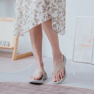 【氣質優雅】氣質涼拖鞋。超纖。暖米膚7013