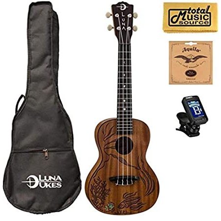 Luna Guitars Ukulele Coral W Strings, Tuner  PC