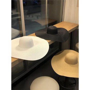 20cm大帽檐草帽女三亞海邊沙灘度假遮陽防曬帽子防紫外線太陽帽夏