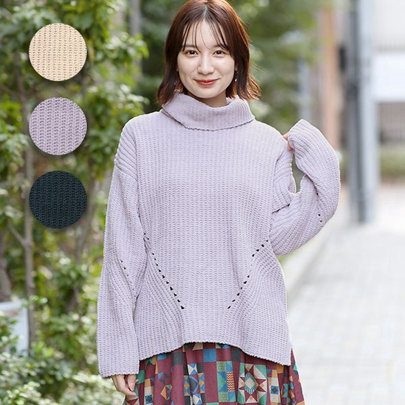 ニットプルオーバー セーター トップス レディース 秋 冬 長袖 ハイネック タートルネック シンプル 無地 モール畦ニットタートルプルオーバー Kwjcd141 通販 Lineポイント最大0 5 Get Lineショッピング