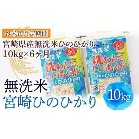 ふるさと納税 （令和5年度）宮崎県産無洗米ひのひかり10kg【米 国産 九州産 宮崎県産 おにぎり おべんとう おかず 時短 全6回 無.. 宮崎県川南町