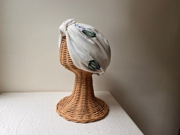 白吊鐘刺繡款-森系2 W A Y二重紗髮帶ヘアバンド