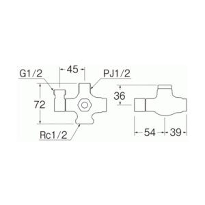 三栄水栓[SANEI]【V2221LA-X3-13】分岐止水栓本体[共用形] 配管用品