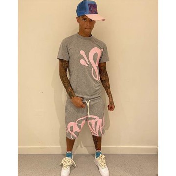 Synaworld夏季短袖套裝歐美明星Cench同款透氣運動嘻哈休閑街頭