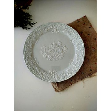 英式皇家艾伯特外貿陶瓷餐具復古浮雕玫瑰花圓盤創意西餐盤牛排盤