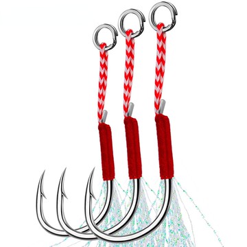【TTFF】漁具魚鉤伊勢尼綁毛鉤 有倒刺高碳鋼單鉤綁亮絲船釣海釣鉤羽毛鉤10個裝批發