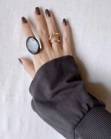 Galaxy volume ring / 月亮 / 滿月 銀色 / 純銀925 戒指 日本戒指