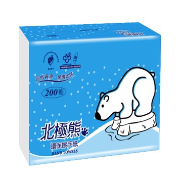 【五件組】《北極熊》環保擦手紙巾 200抽x20包/箱