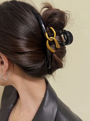 高級感鯊魚夾發卡復古輕奢字母大號抓夾盤發發夾女后腦勺夾子頭飾