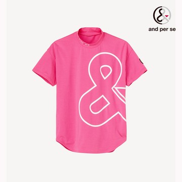 【and per se】女款粉紅色彈性吸汗UV防護設計舒適靈活立領短棉 DLV29515