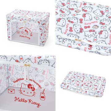 【震撼精品百貨】凱蒂貓_Hello Kitty~日本SANRIO三麗鷗 Kitty尼龍支架窗口衣物收納箱(大頭滿版款)*31380