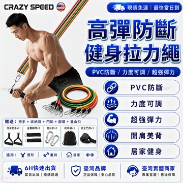 CRAZY SPEED🏆加厚防斷 健身彈力帶🏆送門扣 彈力帶 訓練組 彈力繩 拉力帶 健身器材 拉力繩 阻力帶 彈性繩