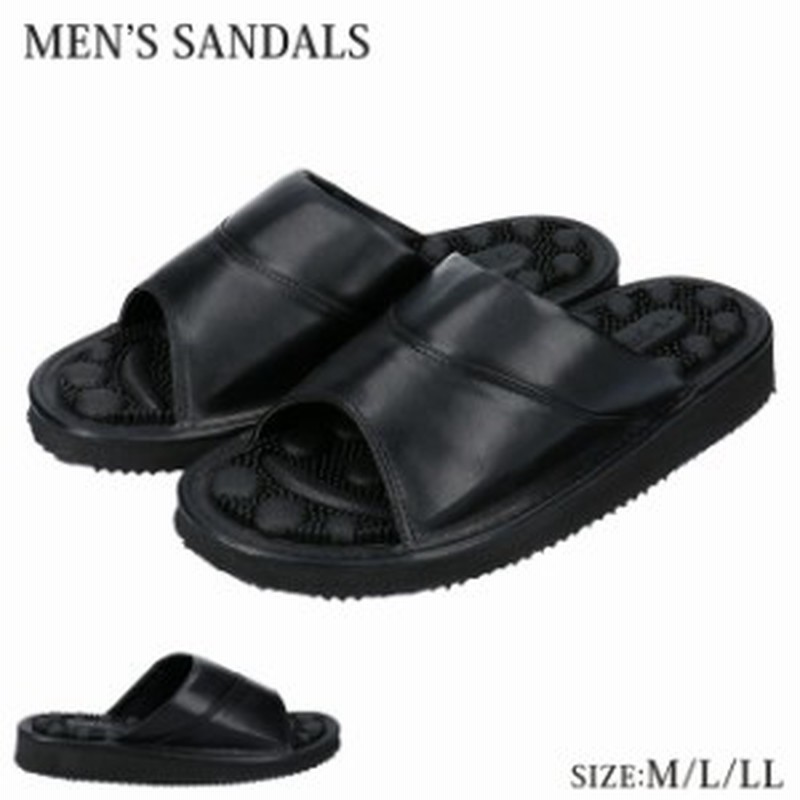 サンダル メンズ 黒 ブラック M L Ll かかとなし 痛くない 足ツボ 室内用 健康サンダル スリッパ サンダル 417 通販 Lineポイント最大5 0 Get Lineショッピング