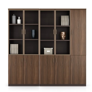 ??快速出貨 可開發票 現代簡約文件柜書柜玻璃門多功能辦公檔案柜資料柜落地辦公展示柜