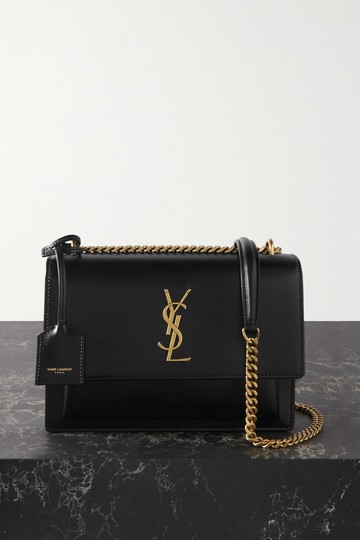 SAINT LAURENT - Sunset Medium Leather Shoulder Bag - Black - one size