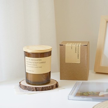 元氣角落 椰子蠟大豆蠟香薰蠟燭女生臥室香氛裝飾擺件玻璃蠟燭杯