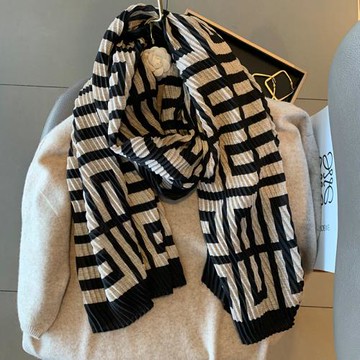 圍巾女秋季新款2023冬款幾何棉麻披肩女褶皺洋氣護頸圍脖韓版絲巾