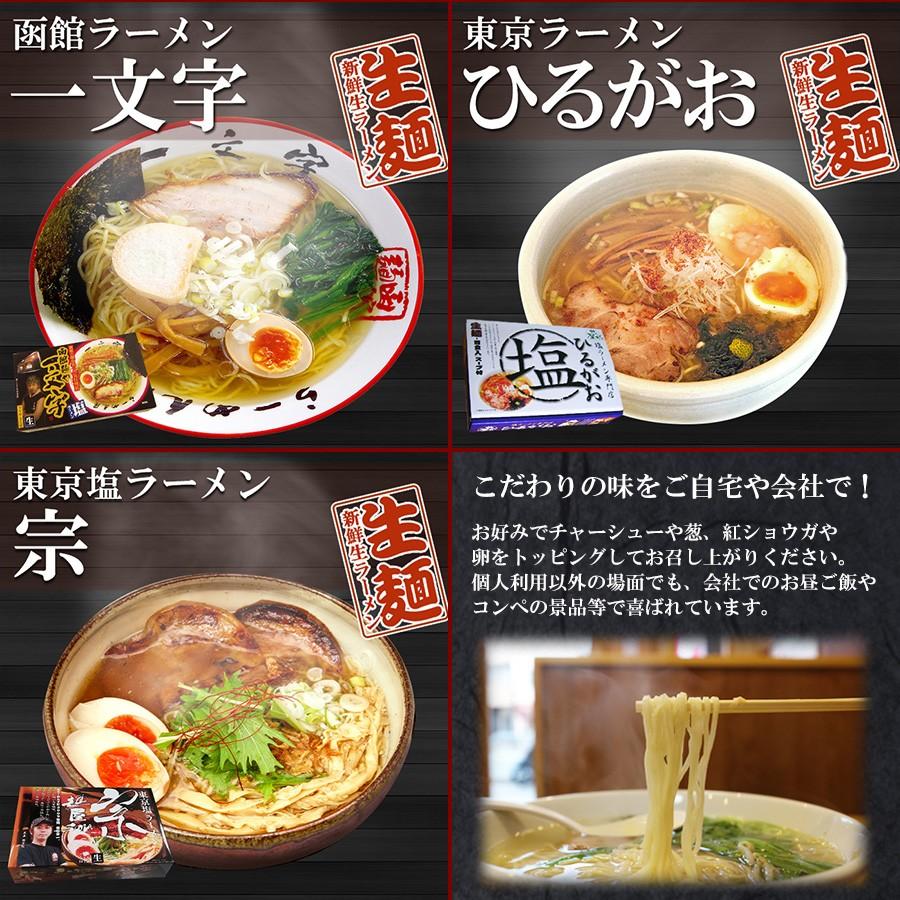 ご当地 有名店 塩ラーメン生麺12食セット 一文字 ひるがお 宗 あっさり 常温