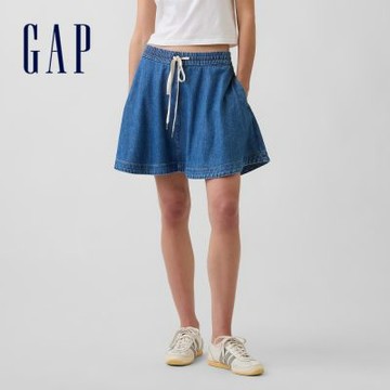 【GAP】UltraSoft 牛仔迷你圓裙-中度水洗(898002)
