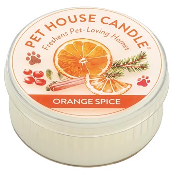 PET HOUSE 室內除臭寵物香氛蠟燭 香橙肉桂 無添加色素 石蠟、石油 可重複使用 連續使用時間長達12小時  43g  1罐
