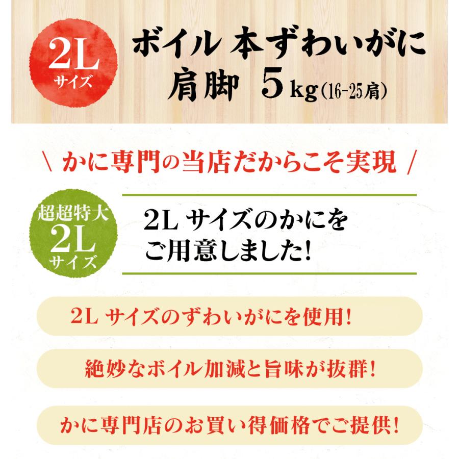 メガボリューム ボイルズワイガニ 5kg 肩脚 ずわい ズワイ  ボイル ずわいがに