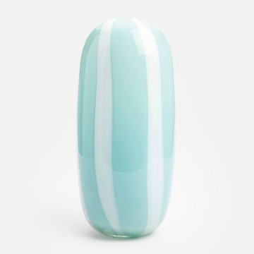 奧可利繽紛玻璃花器30cm 藍白條紋