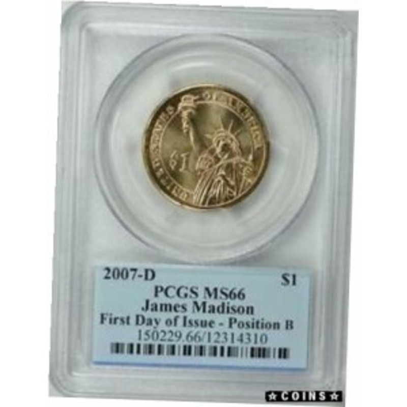 アンティークコイン 2007-D PRESIDENT JAMES MADISON $1 POSITION B