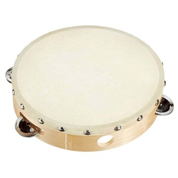 KingRosa 鈴鼓 拍打鼓皮或鼓框發聲 強化節奏和音效  8對鈴 白色  1個