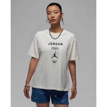 NIKE 耐吉 女短袖上衣-米白 AS W J SS GF GFX TEE JQC-FZ0618133