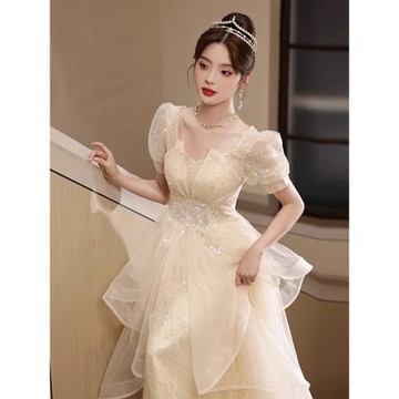 香檳色晚禮服女宴會高端輕奢氣質18歲成人禮生日公主裙主持人高級