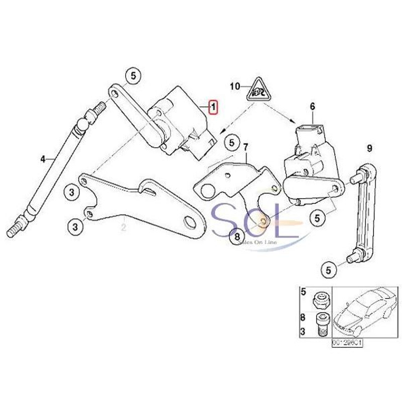 BMW E53 X5 ヘッドライト光軸調整センサー ハイスタンドセンサー ...