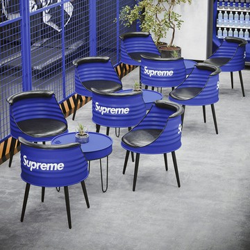 【含稅/免運】 奶茶店桌椅組合網紅鐵藝沙發卡座甜品店戶外創意咖啡廳工業風桌椅