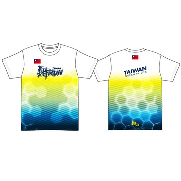 耕跑團-雙材質短TEE-藍  中性版型 (預購)