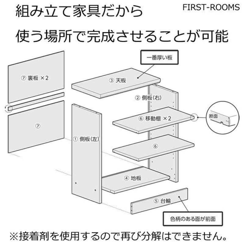 本棚・書棚 オーダーメイド 幅25〜29 奥行き19（スリム） 高さ70ｃｍ