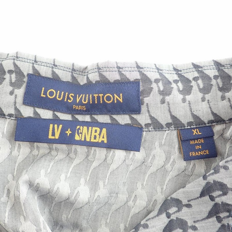 LOUIS VUITTON ルイヴィトン 21SS Virgil Abloh NBA ヴァージルアブロー シグネチャー 半袖シャツ グレー RM211M ZKP HKS18W