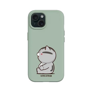iPhone 15 SolidSuit 鼠尾草綠 - VITA VITA．塔仔是隻貓 - 失智肥仔