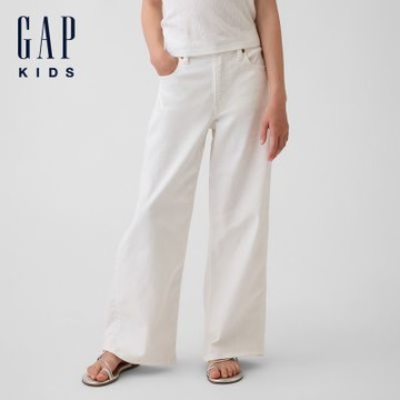 【GAP】低腰寬管牛仔褲-白色丹寧(898850)