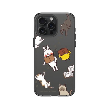 iPhone 15 Pro Max Clear 酷墨灰 - 懶散兔與啾先生 Lazy Rabbit and Mr.Chu - 一起午睡