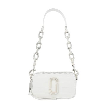 [平輸版] 【MARC JACOBS】THE CROC EMBOSSED鱷魚紋壓花拉鍊相機包(白)真品平輸