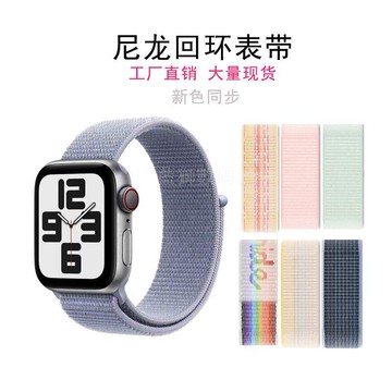 藍獅 Apple Watch 錶帶 適用 S10 iWatch 尼龍編織 迴環魔術貼 運動替換錶帶